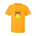 thumbnail image 2 of Wild Bobby, Tennis Mom Cute Bow Ribbon Tennis Ball, Mother's Day, Men Graphic T-Shirt, Gold, 2XL, 2 of 3