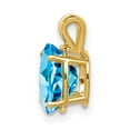 thumbnail image 2 of Real 14kt Yellow Gold 9x7mm Oval Blue Topaz pendant; for Adults and Teens; for Women and Men, 2 of 3
