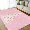 thumbnail image 4 of 8x10 Area Rugs Pink Christmas Tree Non-Skid Rubber Backing Large Rectangle Rugs - Living Room Bedroom Home Office, Winter Balls Snowflake Xmas Tree Indoor Floor Mat Carpets Washable Rug, 4 of 9