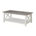 thumbnail image 2 of Heo 3pc Coffee and Side End Table Set- Gray Wood Top- White X Legs, 2 of 6