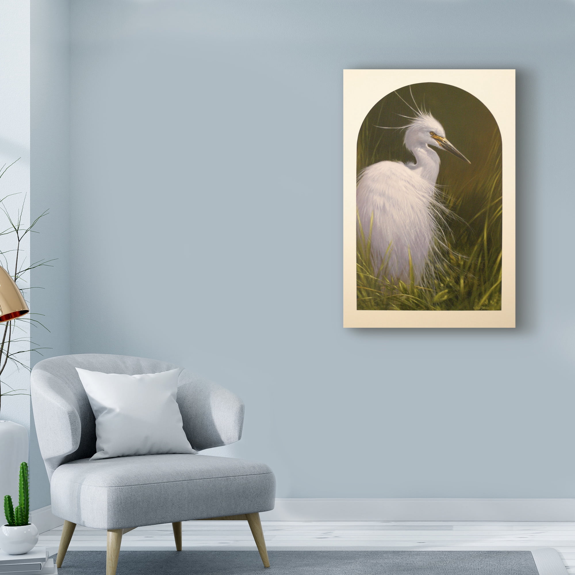 Trademark Fine Art 'White Egret' Canvas Art by Michael Jackson