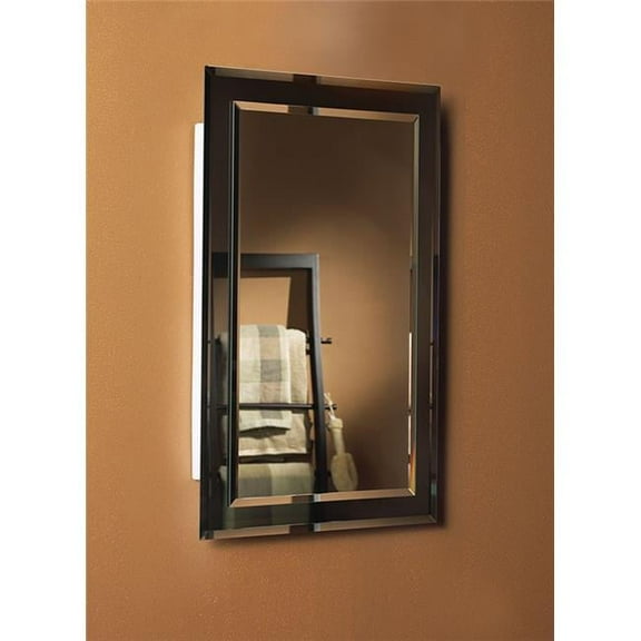 16 x 26 in. Mirror on Mirror Frameless Single-Door Recessed Medicine Cabinet with Beveled Edge