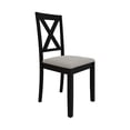 thumbnail image 4 of Castle Place 5-Piece Rustic Wooden Indoor Dining Table and Chairs Set, Black, 4 of 7