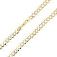 thumbnail image 6 of Nuragold 14k Real Yellow Gold Solid Cuban Curb Link 8.5mm Diamond Cut Pave Chain Necklace (20"-30") Two Tone Italian Jewelry for Men, 6 of 9