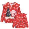 thumbnail image 5 of Garronmavis Christmas Axolotls Toddler Girl Sweatshirt Lightweight Long Sleeve Pullover Crewneck Tops Shirts Stylish Pullover Drop Shoulder Sweater Top Lightweight for Girls Aged 7-8, 5 of 7
