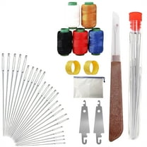 Big Eye Steel Sewing Needles Kit, 36 Pcs Big Eye Steel Needles Set for Hand Sewing Projects Embroidery Mending and Crafting A