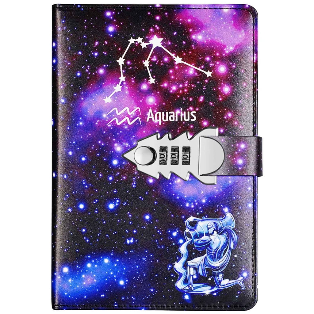 Locking Diary Combination Lock Journal Constellation Writing Diary A5