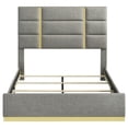 thumbnail image 4 of Coaster Ines 52" Contemporary Upholstered Fabric Queen Panel Bed in Gray, 4 of 9