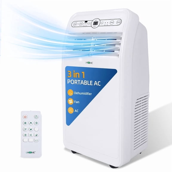 8,000 BTU (4,500 BTU DOE) Portable Air Conditioner Cools 200 sq. ft. with Dehumidifier and Remote