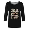 thumbnail image 4 of Lilgiuy 100 Days of School Shirts for Women,3/4 Sleeve Shirts for Women Colorful Letter Print Tees Blouses Kindergarten Teachers Tee Tops for Work Office (Black,2XL), 4 of 4
