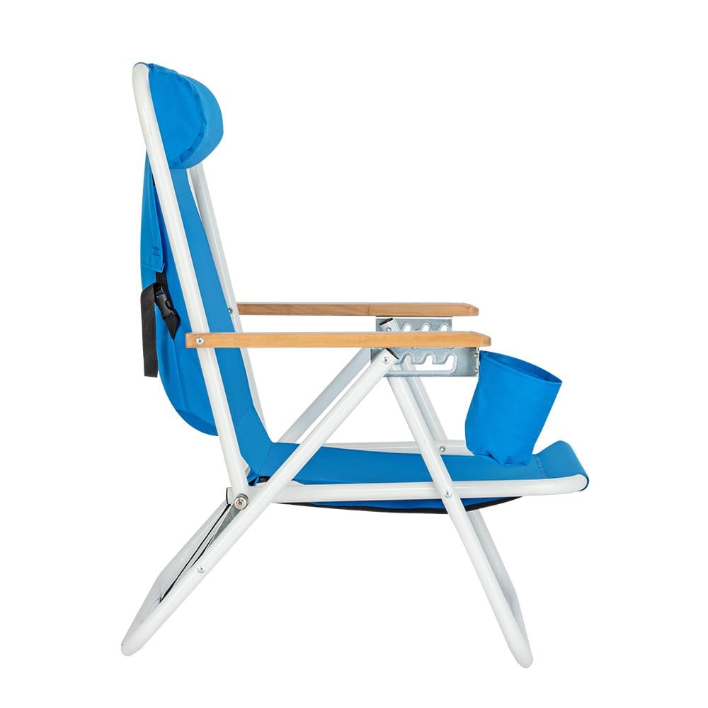 New Backpack Beach Chair Folding Portable Chair Blue Solid Construction Camping 