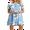 Floral Light Blue, variant on PPYOUNG Women's Summer Casual T-shirt Dresses Short Sleeve Boho Beach Dress