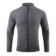 thumbnail image 2 of ZQUUVOU Men's Shirts Long Sleeve Solid Color Sports Hoodless Casual Outwear Zipper Jackets (Dark Gray,M), 2 of 6