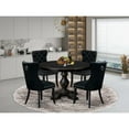 thumbnail image 7 of Luxe by East West Furniture 5 Piece Dining Room Set Consists Of 48" Round Table In Black Color, 7 of 7