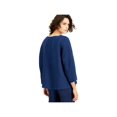 thumbnail image 2 of ALFANI Womens Navy Textured Bell Sleeve Square Neck Top Size: M, 2 of 2