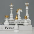 thumbnail image 5 of 1pcs Chess Statue Decor Piece，Decorative Resin Sculpture - Large Game Figure Decoration Ornament for Home, Office, Study - White Small Knight, 5 of 6