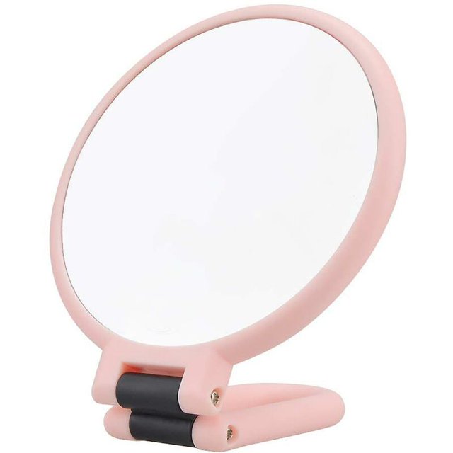 Espejo plegable para viajes Espejo de mano con asa Espejo de sobremesa plegable de doble cara Normal y 5X Aumento 360