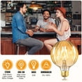 thumbnail image 3 of SDLUXBULB Decorative Light Bulbs Vintage LED Edison Bulb 6W 600LM (60W Equivalent) dimmable G30 Globe CRI>90 Medium Base E26 Warm White 2700k, (95NG, 2 PACKS), 3 of 7