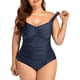 thumbnail image 4 of Traje de baño de una pieza Prolriy para mujer 2024, nuevo traje de baño para mujer, multicolor, con tirantes, sin espalda, liso, conservador, talla grande 1, traje de baño para mujer, azul marino M, 4 of 8