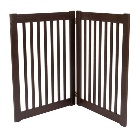 32" Highlander - 2 Panel Free Standing Wood Pet Gate - Artisan Bronze