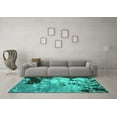 thumbnail image 3 of Ahgly Company Machine Washable Indoor Rectangle Abstract Turquoise Blue Contemporary Area Rugs, 2' x 3', 3 of 4