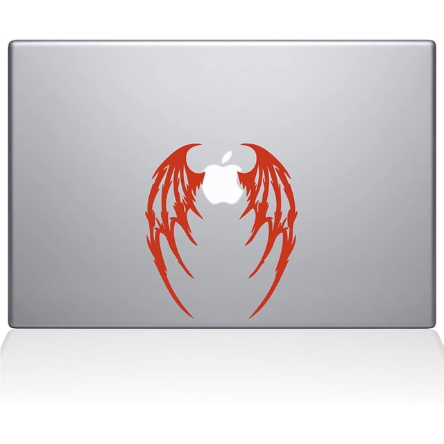 The Decal Guru 1048-MAC-15P-P Demon Wings Decal Vinyl Sticker for 15" MacBook Pro 2015 & Older Models, Orange