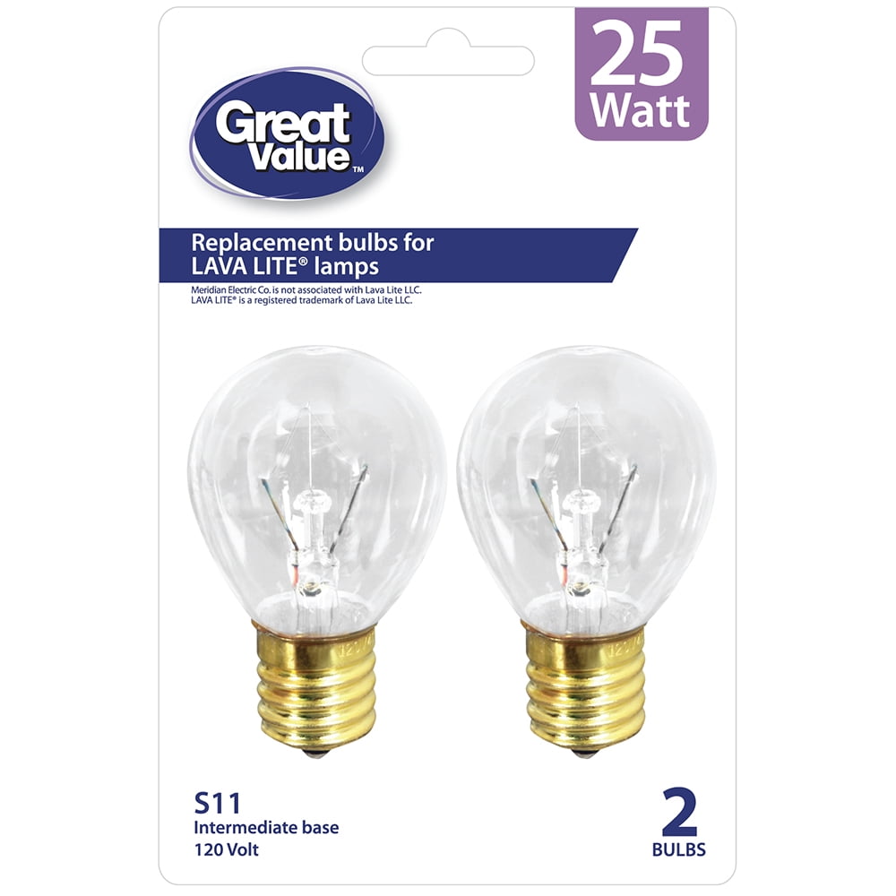 Great Value Replacement Bulb for Lava Lamps 25W S11 2pk