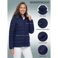 thumbnail image 3 of Wantdo Women's Hooded Recycled Jacket Insulated Autumn/Fall Puffer Coat Windproof Outerwear Navy XL, 3 of 7