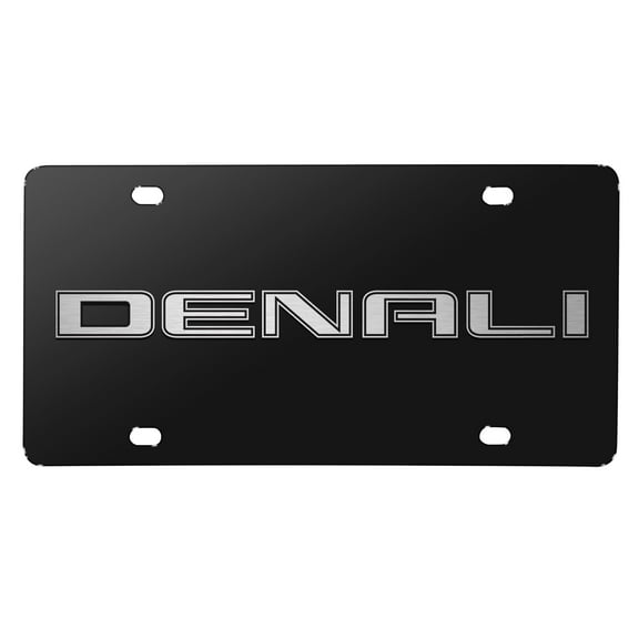 GMC Denali 3D Nameplate Black Stainless Steel License Plate