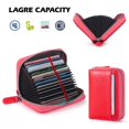 thumbnail image 4 of LKZQHMC 3 Pcs Genuine Leather RFID Blocking Card Holder Wallet - 20 Card Slots Compact Zipper Case for Men & Women,Red, 4 of 8