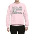 thumbnail image 2 of Wild Bobby, Installing Muscles Please WaitÃ¢â‚¬Â¦ Gym/Workout Unisex Crewneck Graphic Sweatshirt, Light Pink, Large, 2 of 5