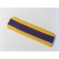 thumbnail image 7 of Couver Unisex Terry Striped Basketball Headband Sweatband, Yellow/Purple/Blue, 3 Pieces, 7 of 7