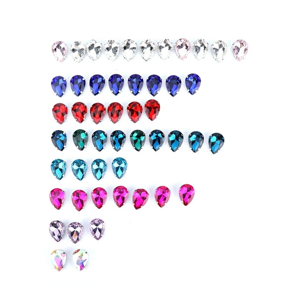 50 garras de diamantes de imitación de colores, forma ovalada para decoración de bricolaje