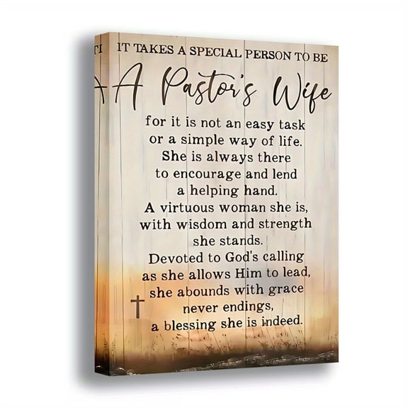 Topbout Art "A Pastor's Wife" Inspirational Faith Canvas Wall Art - Affordable Stylish Christian Home Decor