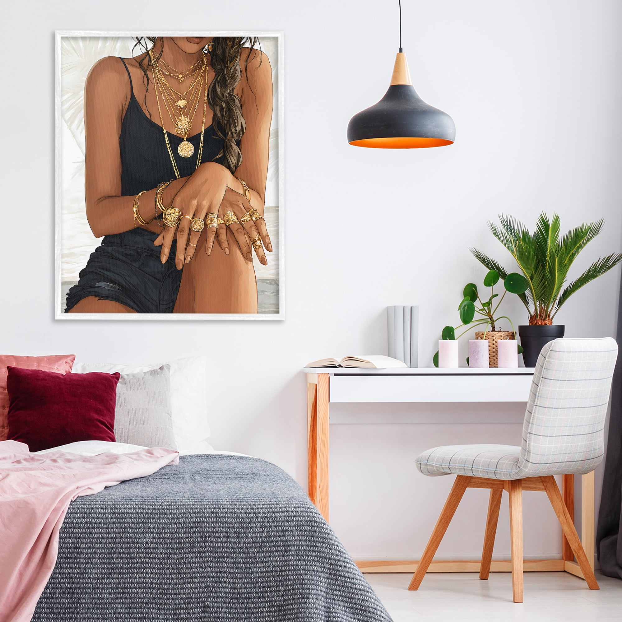Stupell Industries All The Bling Adornments White Framed Giclee Art, design by Franklyn Gregory