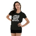 thumbnail image 3 of Speak Fluent Movie Quotes Classic Womens Fitted Plus Size Graphic Tee Brisco Brands 2X, 3 of 5