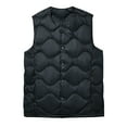 thumbnail image 2 of RYDCOT Men's Outdoor Quilted Puffer Vest Outerwear Stand Collar Snap Button Waterproof Lightweight Down Sleeveless Jacket Winter Padded Vest Navy, 2 of 6