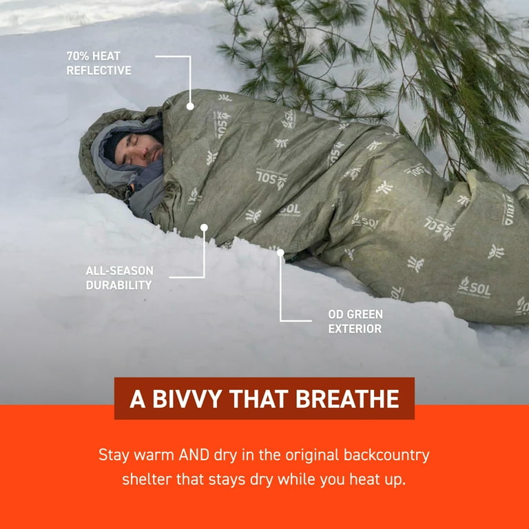 SOL Escape Bivvy with Hood, Body Heat Reflector, Waterproof