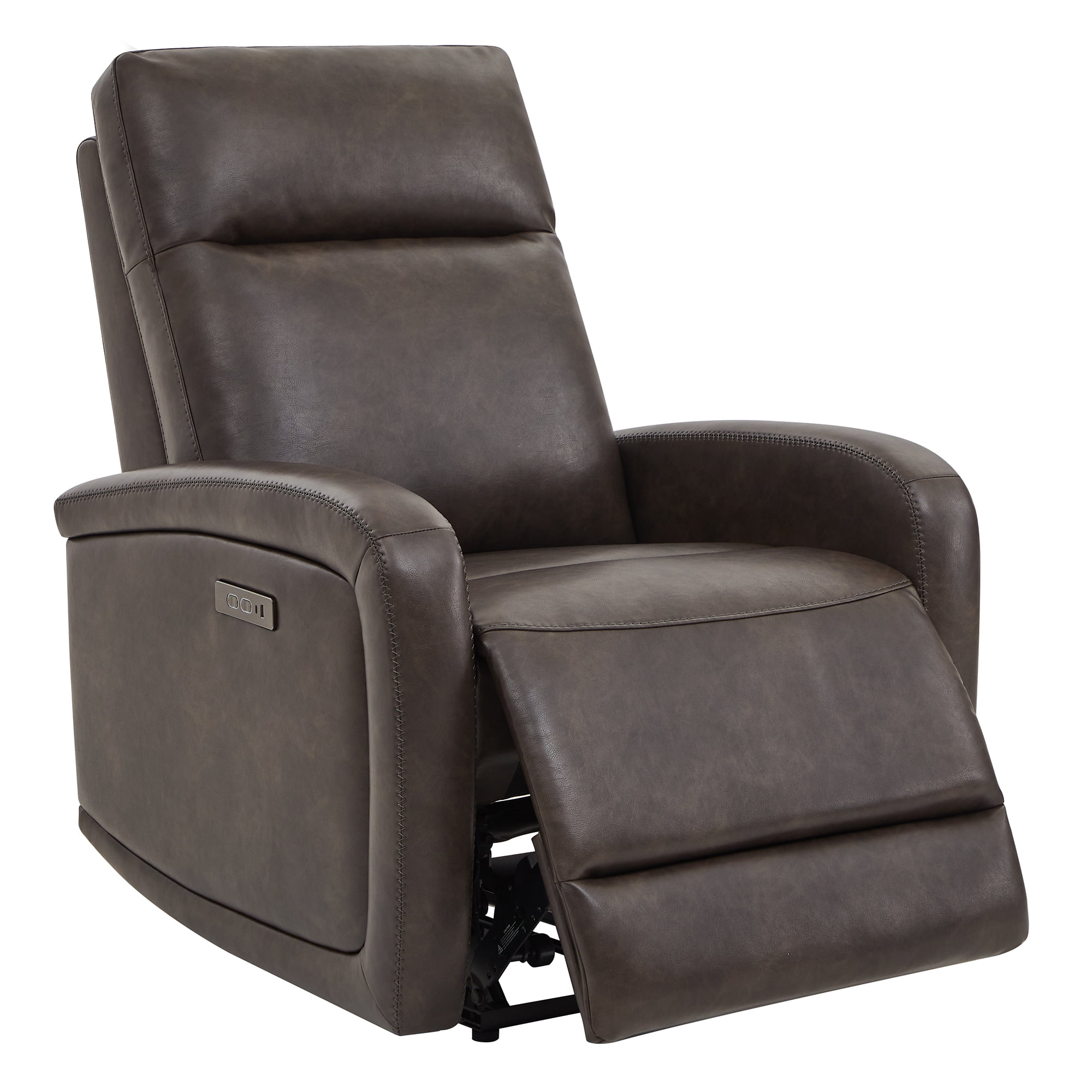 CHITA Electric Power Recliner, Zero Wall Hugger Recliners RV Recliners for Small Space Living Room, Faux Leather Single Sofa Chair with Adjustable Headrest USB&Type-C Charge, Chocolate Brown