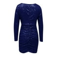thumbnail image 4 of Women's Sexy V Neck Fitted Sequin Mini Dress Party Dress Formal Long Dress plus Size Long Wrap Dresses for Women Dress with Slit Party Gowns for Women Dresses for Women Party Wedding plus Size Long, 4 of 5