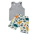 thumbnail image 6 of Liacowi Kids Baby Boys Summer Clothes Set Letter Vest Top Dinosaur Shorts Beachwear, 6 of 10