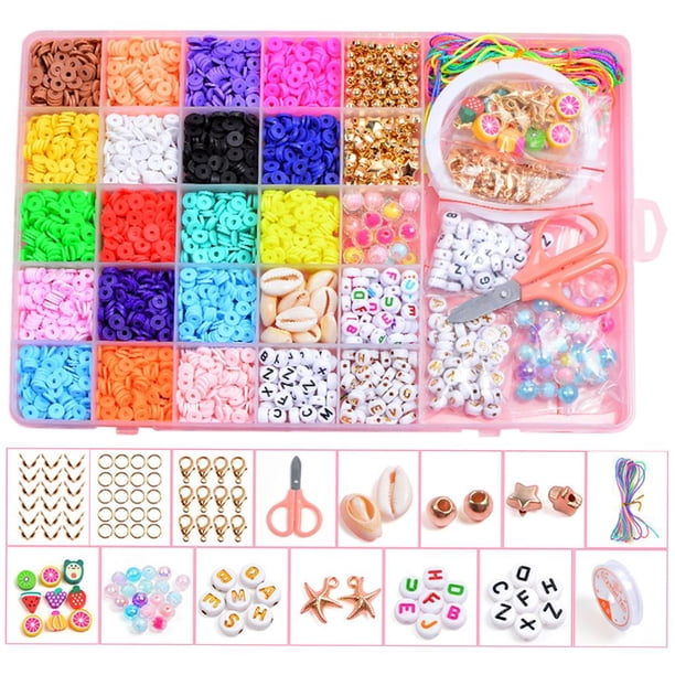 Abalorios de arcilla Heishi para fabricación de joyas, abalorios de o para collares de de bricolaje, kit de suministros de fabricación 4303 PCS Macarena HEISHI CLAY BEADS