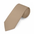 thumbnail image 2 of Jacob Alexander Men's Solid Color 2.75 inch Width Slim Neck Tie - Tan, 2 of 8