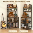 thumbnail image 2 of Large 5-Tier Record Player Stand with Charging Station, Vinyl Storage Shelf and CD/DVD Rack, Holds 500+ Albums, 2 of 10