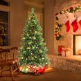 thumbnail image 2 of Costway 6FT Pre-Lit Artificial Christmas Tree 9 Lighting Modes w/ 300 LED Lights & Timer, 2 of 10