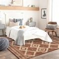 thumbnail image 4 of 5x7 Washable Area Rug Non-Slip Low Profile Soft Boho Distressed Rug for Living Room, Bedroom, Dining Room, Office, Brown, 4 of 13