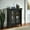 Black, variant on Weston Home Del Rey Geometric Glass Door Storage Cabinet with Adjustable Shelves, Navy Blue