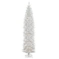 thumbnail image 3 of National Tree Company 12 ft. Artificial Pre-Lit Slim Christmas Tree, White, Kingswood Fir, Clear Lights, Includes Stand, 3 of 5