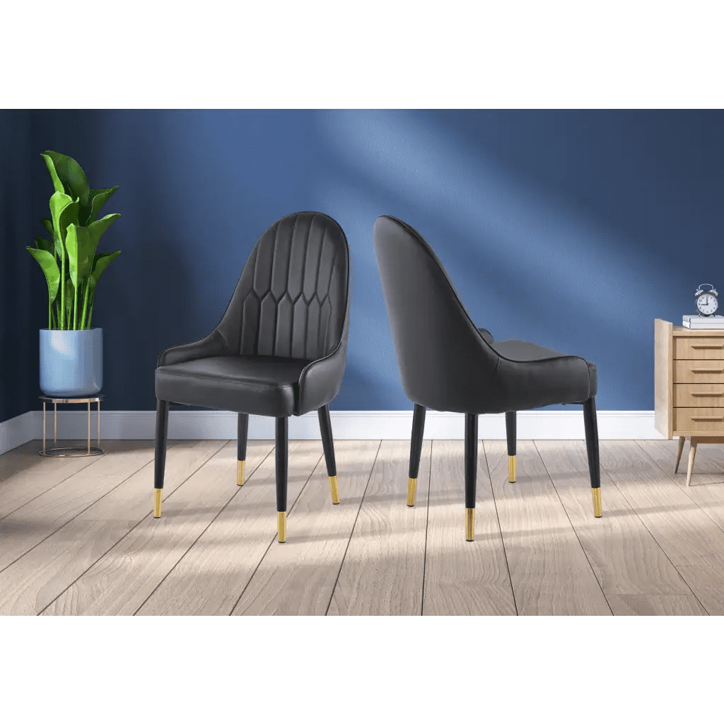 Modern Leather Dining Chair Set of 2, Upholstered Accent Dining Chair