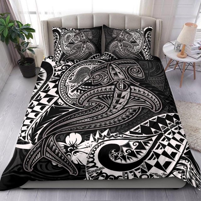 Juego de cama Samoa Americana - Tiburón Blanco Tatuaje Polinesio